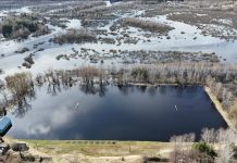 Разлив реки Совки в Спас-Клепиках сфотографировали с высоты птичьего полета